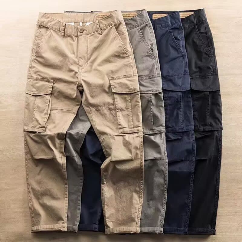 Cross-border Spring/Autumn Men's Durable Work Pants, Fashion Straight-Leg Loose Casual Trousers, Versatile Long Pants
