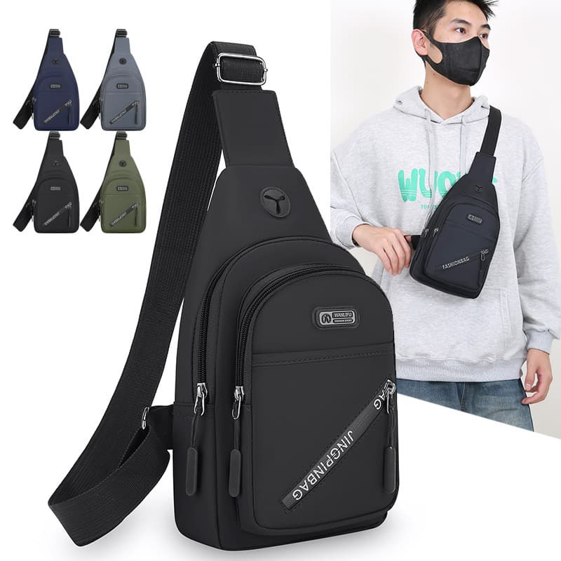 Wholesale casual men's chest bag Oxford cloth wear-resistant portable shoulder bag business commuting large capacity multi-layer crossbody bag