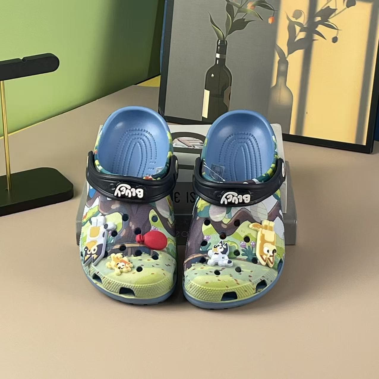 New Co-branded Bluey Cartoon Kids Clog Sandals Boys Girls Beach Shoes Soft Sole