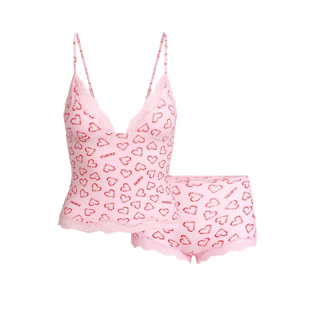 Niche SK*IM*S Valentine's Day Series Lace Camisole Dress Bodysuit Bodycon Skirt