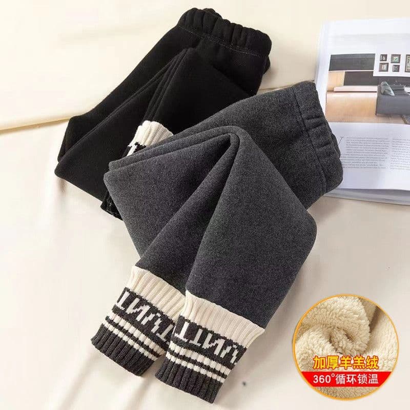 Girls' Fleece-Lined Leggings Autumn Winter Thick 2024 Winter New Stylish Outerwear Korean Version One-Piece Fleece Children's Pants