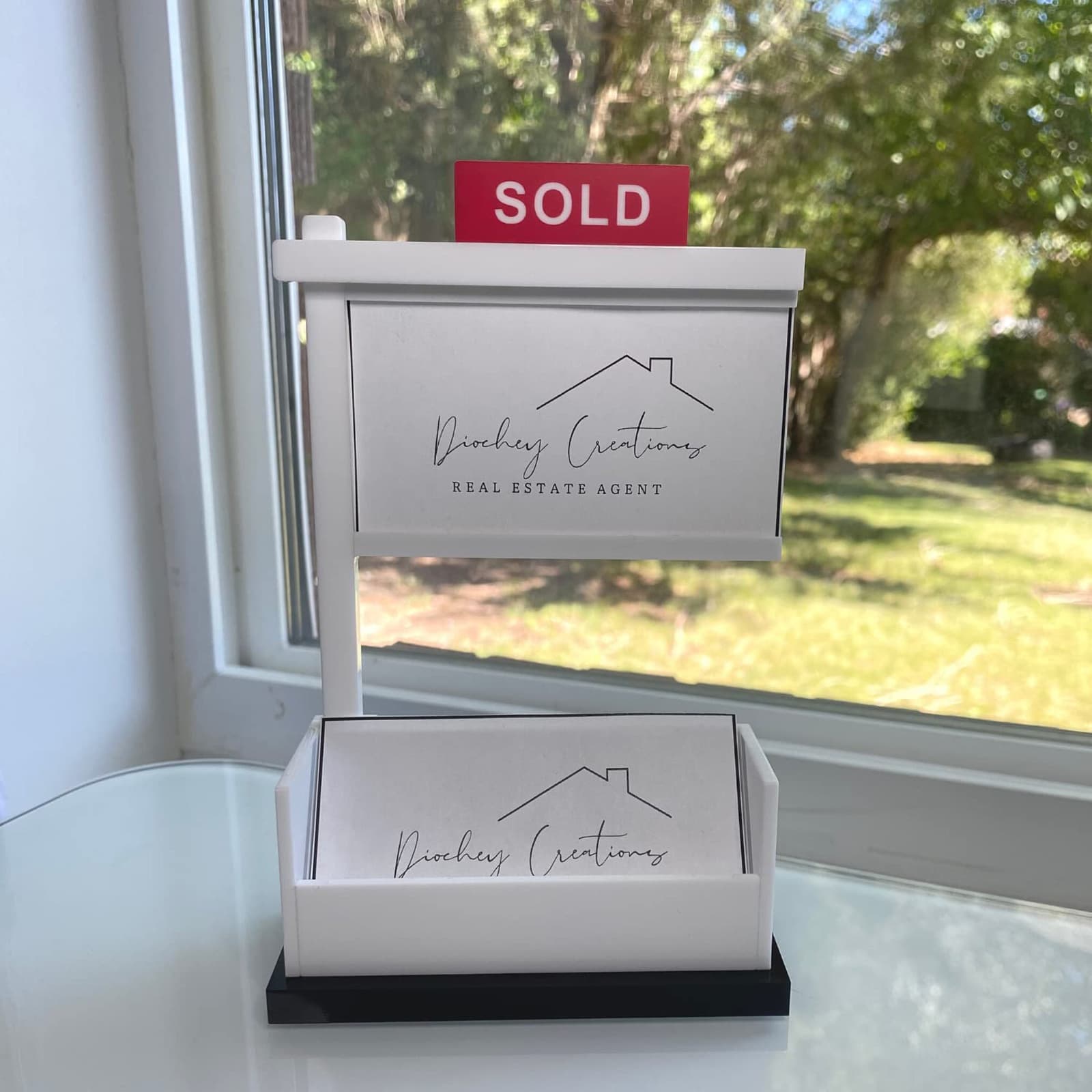 Real Estate Business Card Display Sales Card Clip Box Show Rack Office Culture Name Holder Name Case