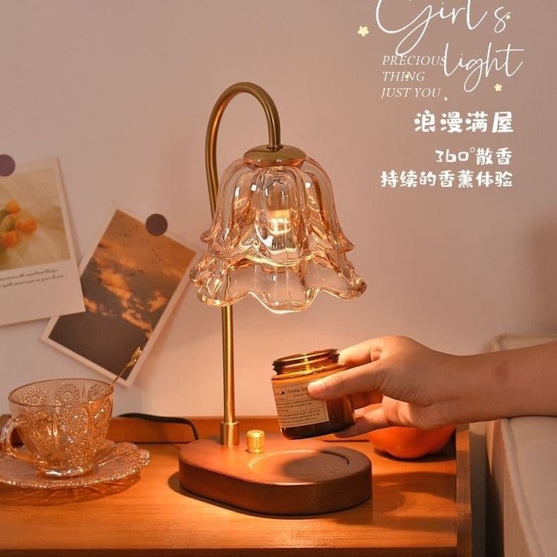 Solid wood aromatherapy lamp melted wax lamp French retro bedroom bedside lamp birthday gift atmosphere table lamp export quality