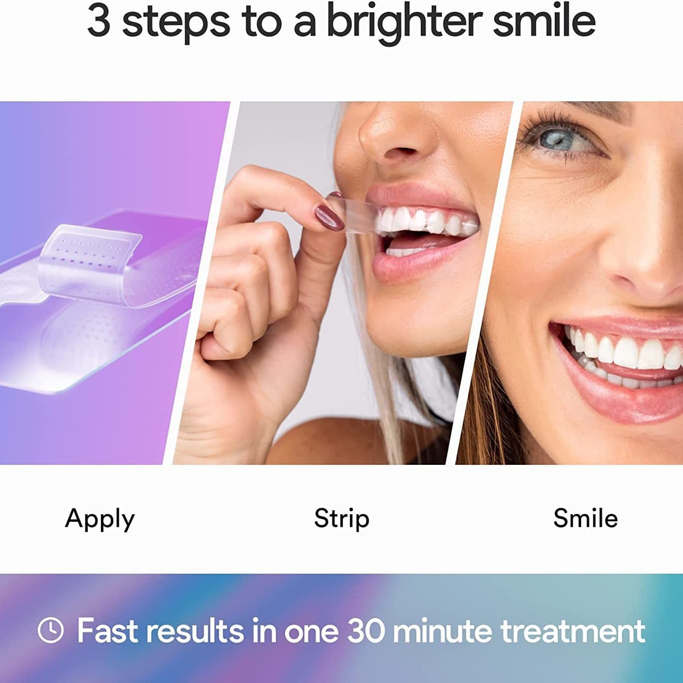 Whitening Teeth Strips for Stain Removal, Yellowing Reduction, Brightening, and Whitening, Fast-Acting Dental Whitening Strips