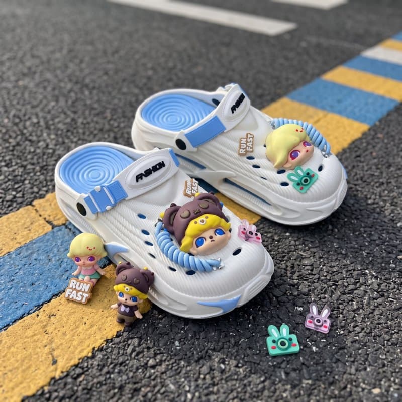 Fashionable Bubble Style Men's Outdoor Sandals, Men's Crocs Sandals, Men's Summer Outdoor Sports Two-Way Beach Shoes