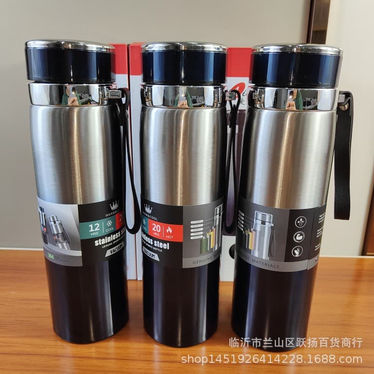 1L Stainless Steel Thermos Flask, Vacuum Insulated Water Bottle with Strap, Insulated Cup, Diverse Household Products - Linyi Supplier