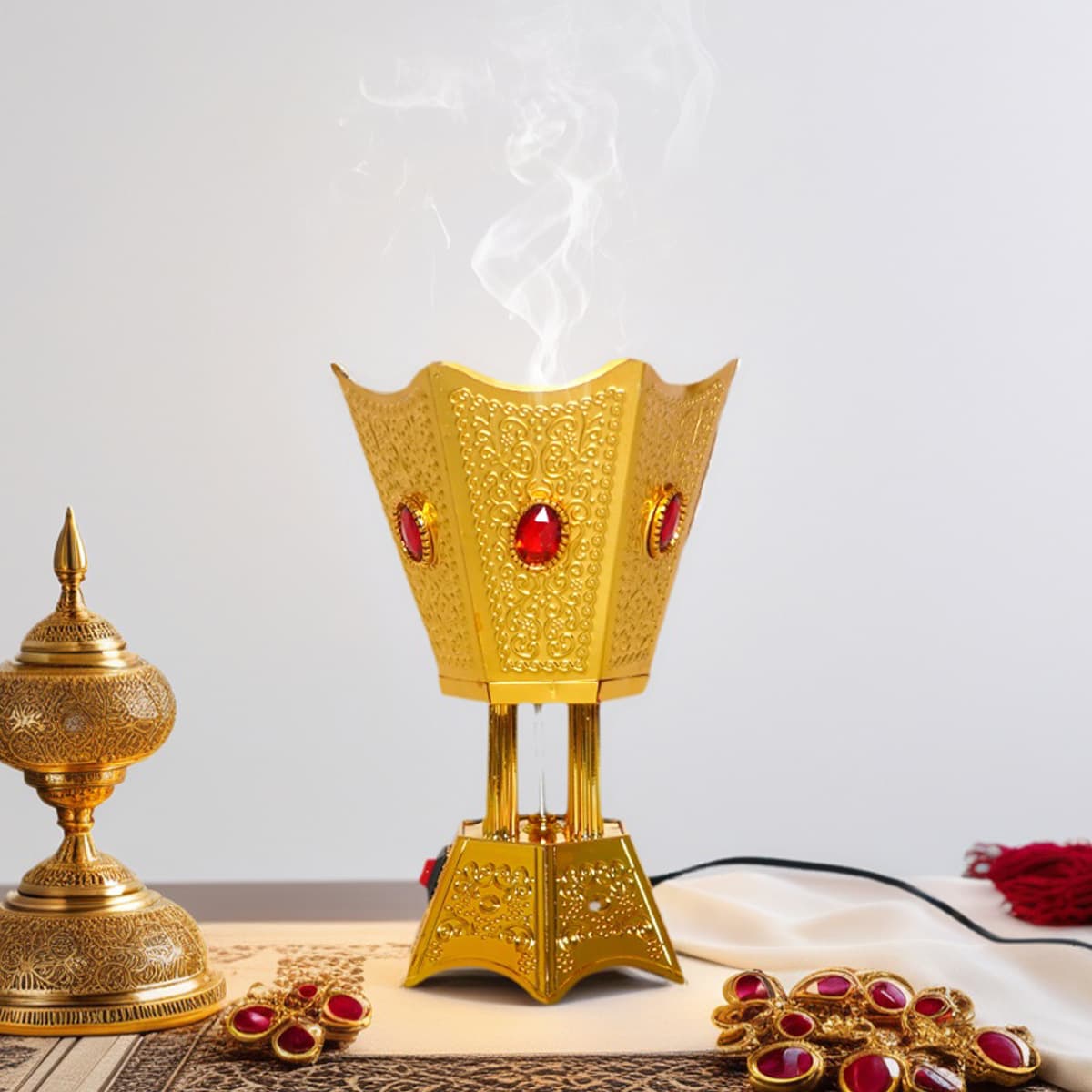 Cross-border Export Factory Direct Plug-in Arabic Incense Burner, Middle Eastern Electric Incense Burner Metal Creative Incense Burner
