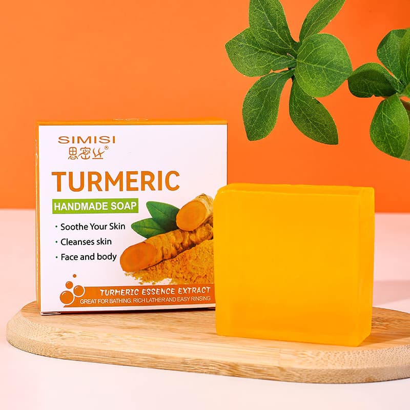 Dropshipping Turmeric Ginger Essential Oil Soap Handmade Soap Deep Cleansing Moisturizing for Full Body Use 80G In Stock Manufacturer