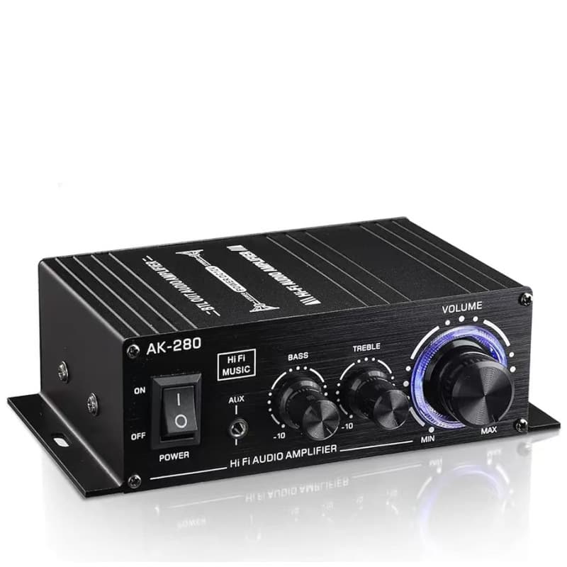 AK280 High-Fidelity Mini Speaker Power Amplifier, 12V Home and Car Amplifier