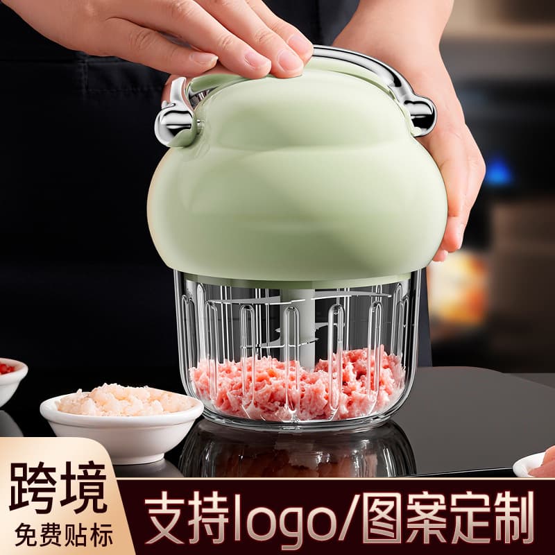 Electric Garlic Mincer, Home Use Garlic Crusher, Meat Grinder, Small Wireless Garlic Chopper