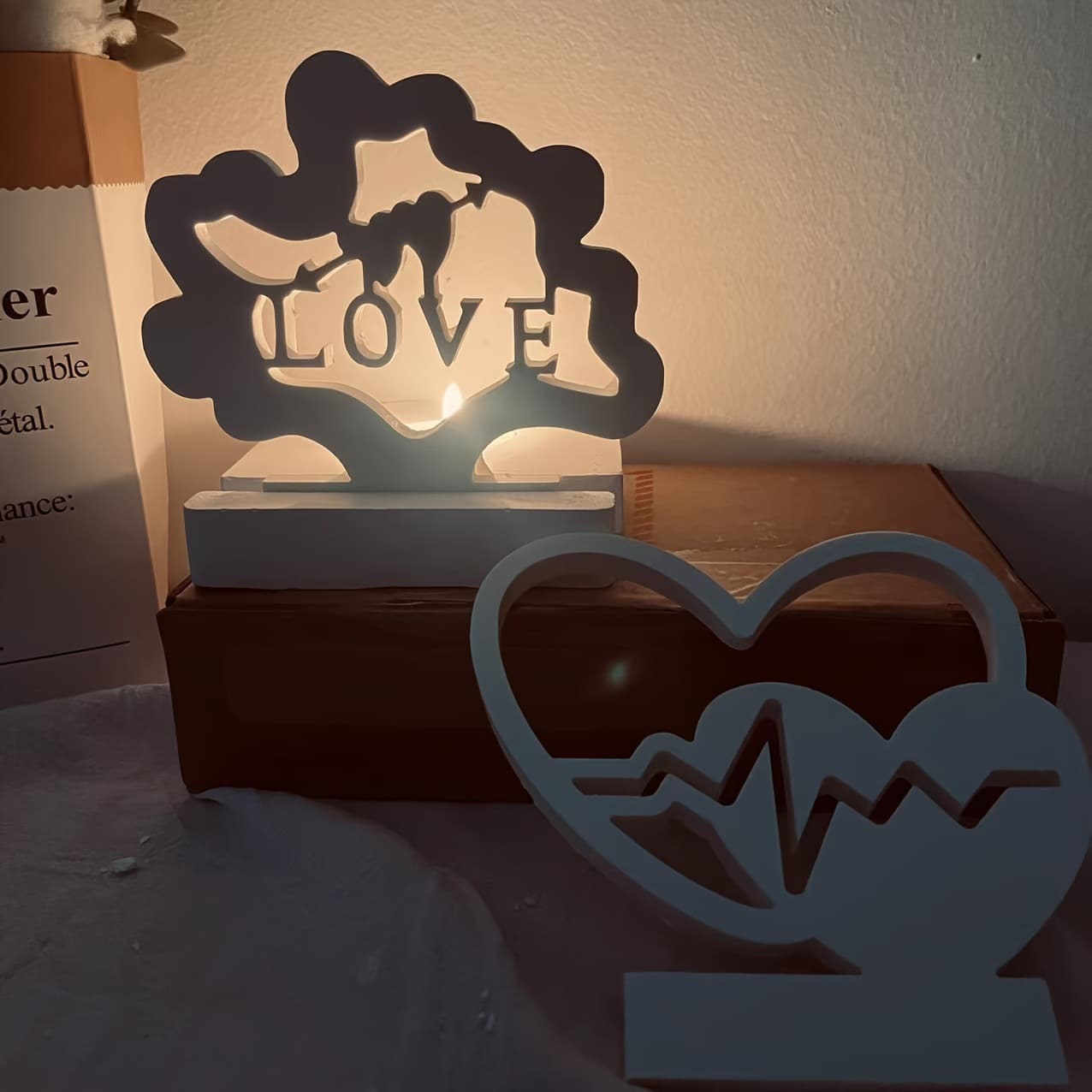 Heartbeat Love Heart Tree Silicone Plaster Mold Candle Resin Aroma Casting Mold Handmade DIY Family Set