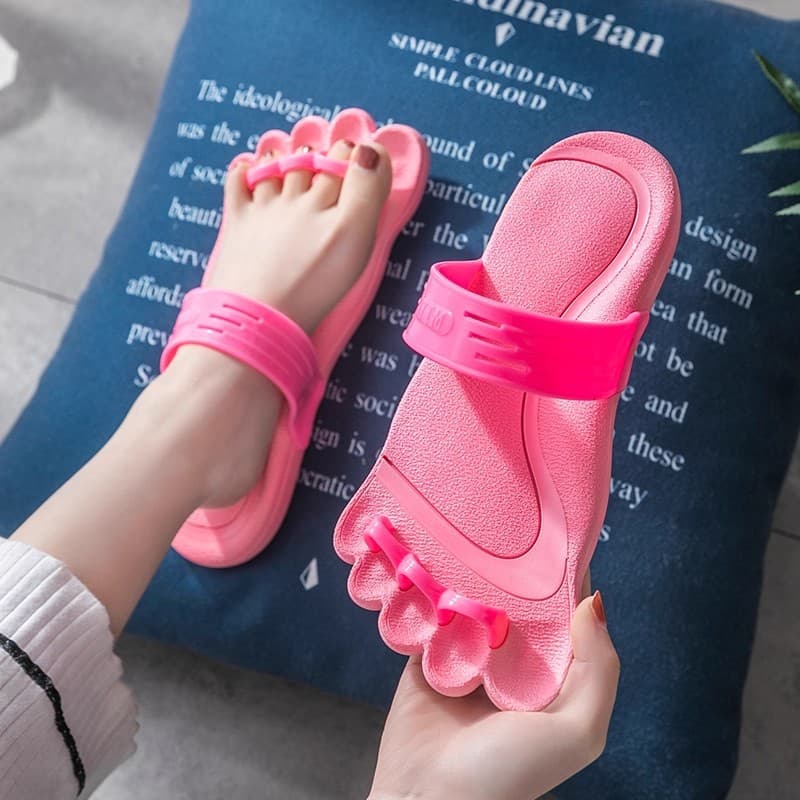New Summer Five-Toe Sandals with Separator, Anti-Odor, Anti-Slip, Hallux Valgus Correction, Indoor/Outdoor Women's Bathroom Slippers