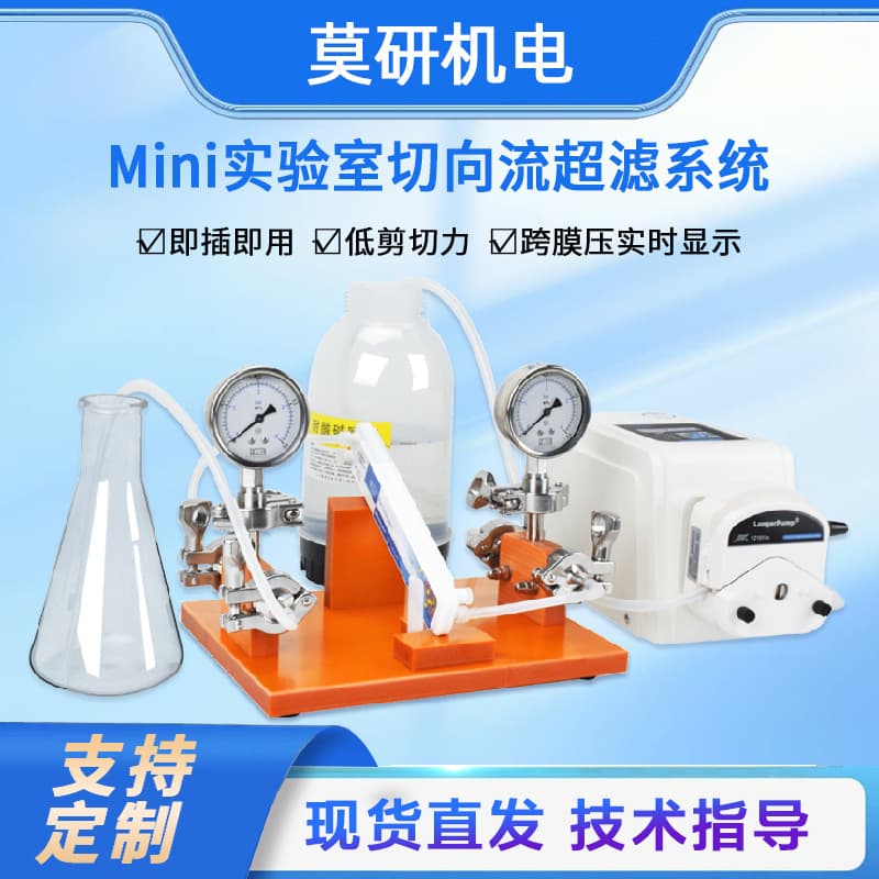 Tangential flow ultrafiltration system for biopharmaceutical concentration, clarification, and separation, small-scale membrane cassettes