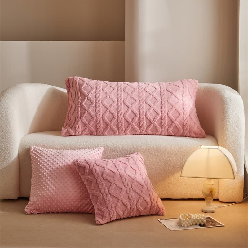 Foreign trade ins style pillow solid color plush pillow cover 45x45 living room sofa rectangular velvet cushion with core cushion