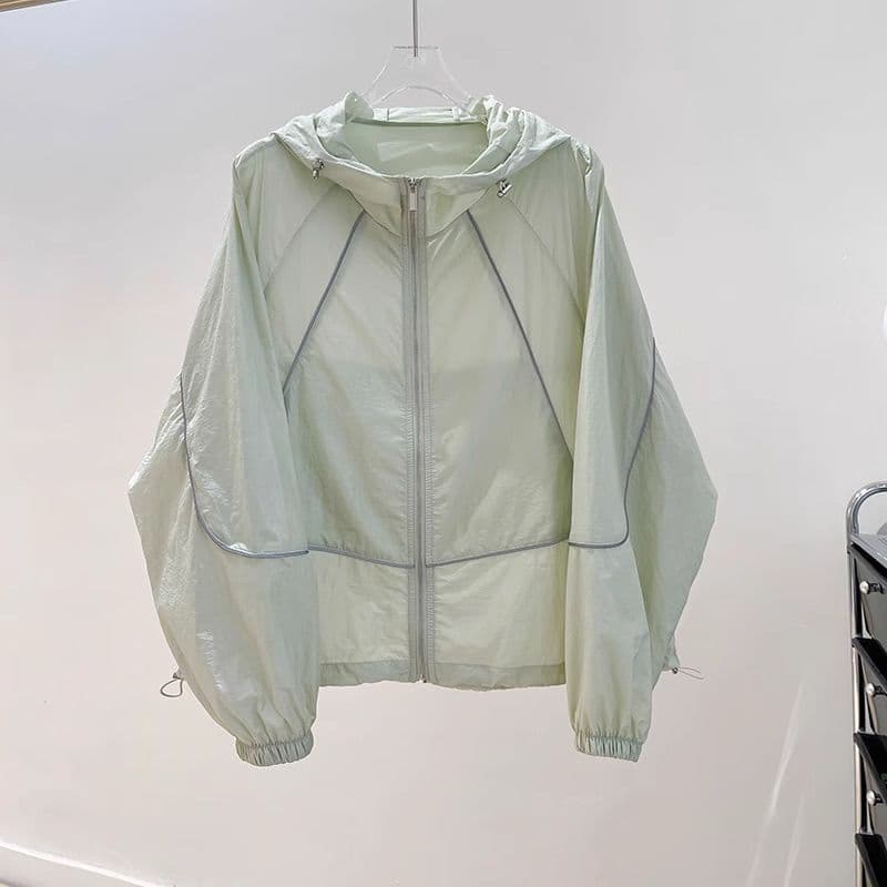 Breathable Sun Protection Jacket for Women, Summer Thin Style New Loose Versatile Sunscreen Coat, Air Conditioning Cardigan Windbreaker