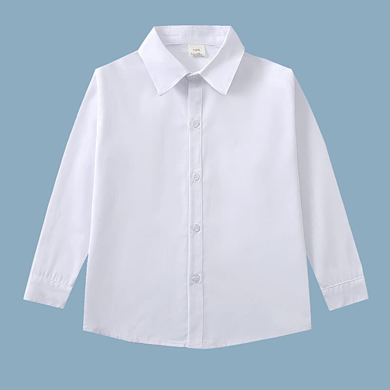 Boys White Shirt Children's White Shirt Girls White Shirt Unisex School Uniform Non-Shrink Wrinkle-Resistant