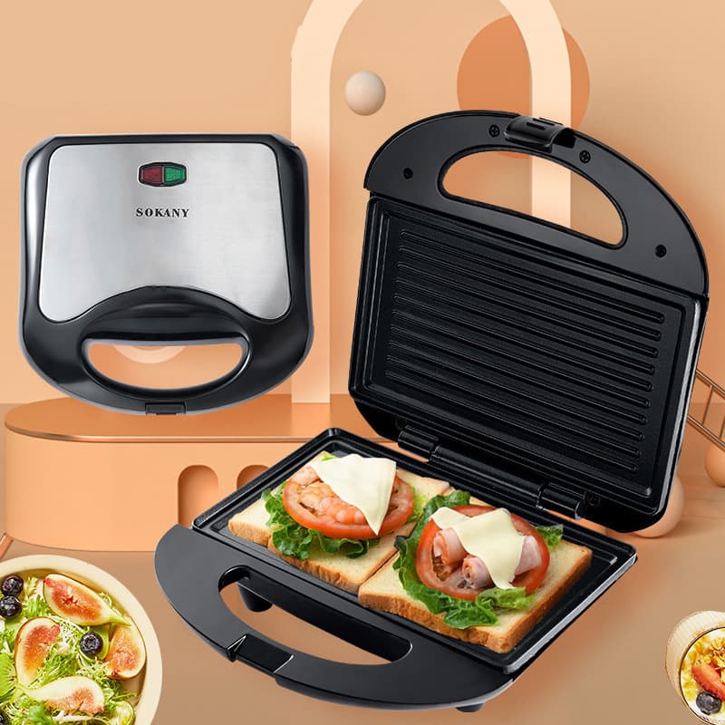 Cross-border EU Standard Household Sandwich Maker Heating Electric Griddle Steak Machine Panini Breakfast Machine Toaster