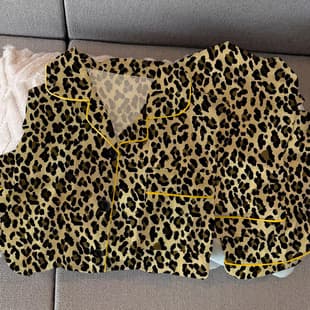 Milad Fashionable Leopard Print Pajama for Women Autumn Long Sleeve Cardigan Loungewear Set Wear-Out Two-Piece Wholesale