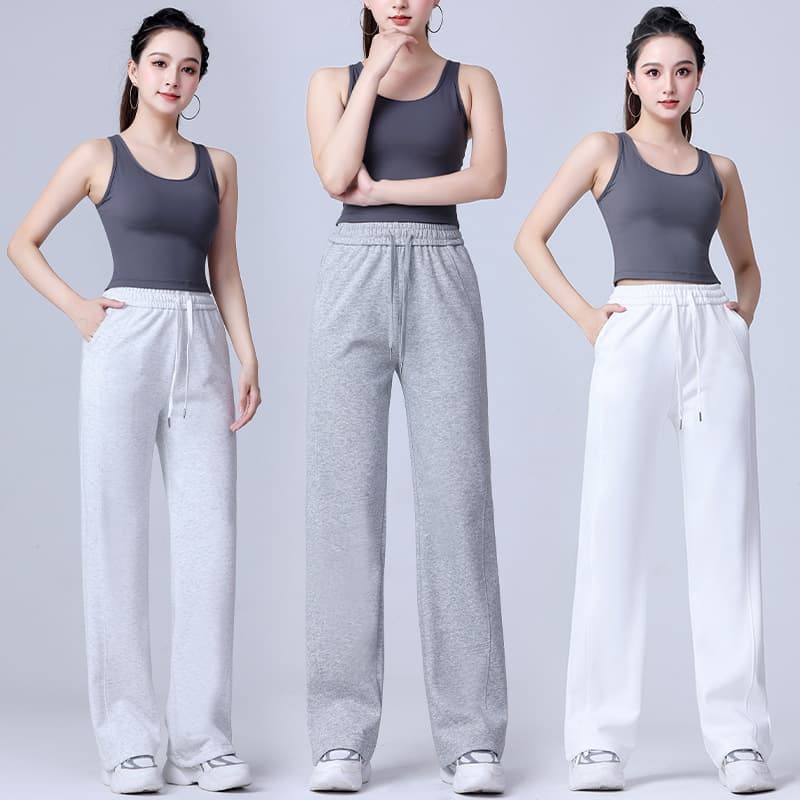 Autumn/Winter New Square Dance Wear High-Waist Casual Pants, Women's Fashion Yoga Straight Wide-Leg Sport Performance Outfit