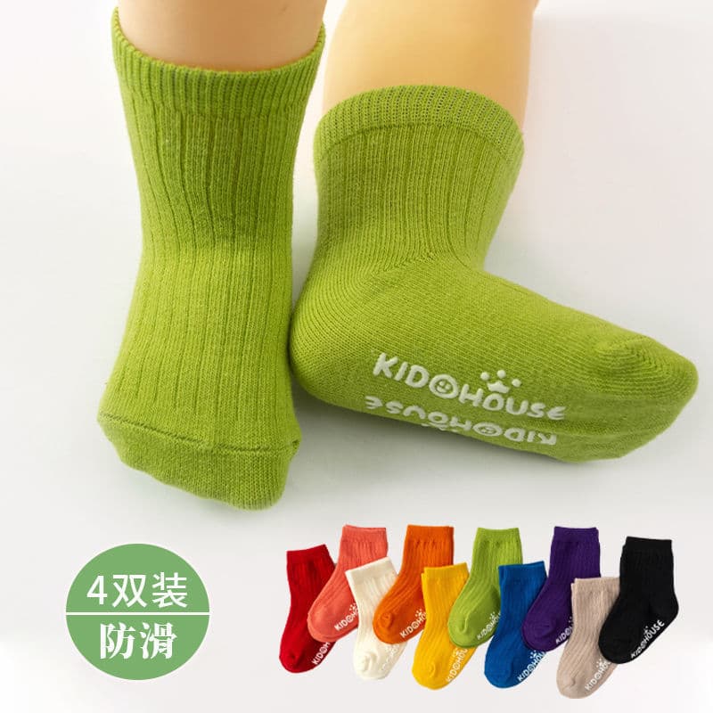 Spring and Autumn Baby Socks for Boys and Girls, Newborns, Mid-Calf Floor Socks, Non-Slip and Cooling