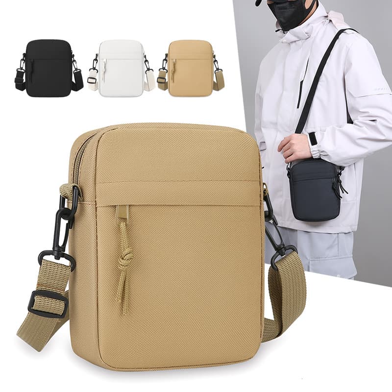 Minimalist Solid Color Crossbody Mini Square Bag for Men, Casual Shoulder Bag, Lightweight Phone Bag