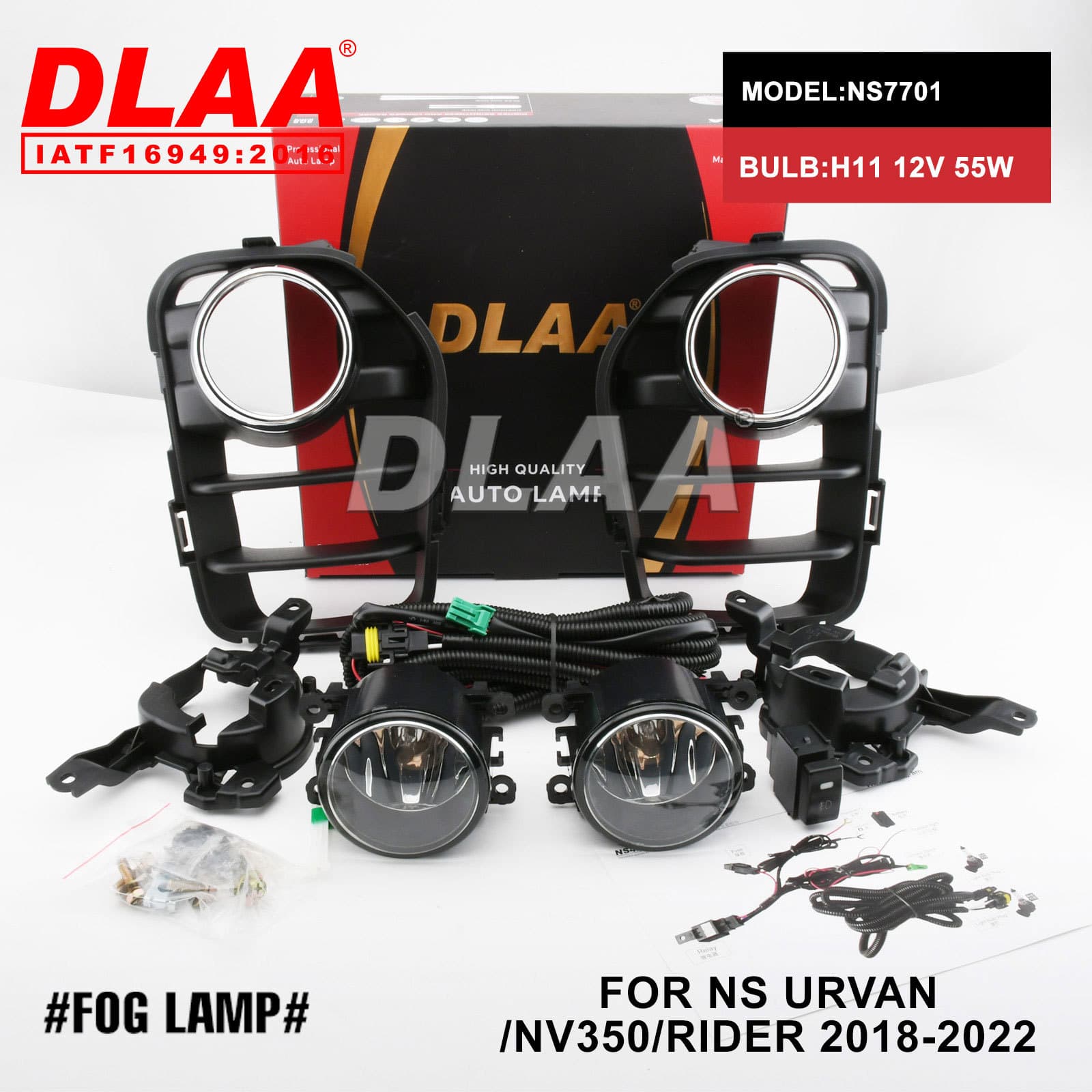 DLAA Compatible with Nissan URVAN/NV350/RIDER 2018-2022 Fog Light Assembly Function Light