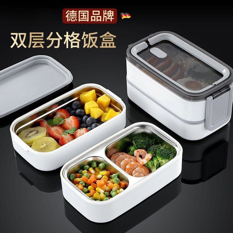 304 Stainless Steel Lunch Box with Lid for Female Students, Portable Adult Office Worker Bento Box, Microwave-Safe Factory Direct