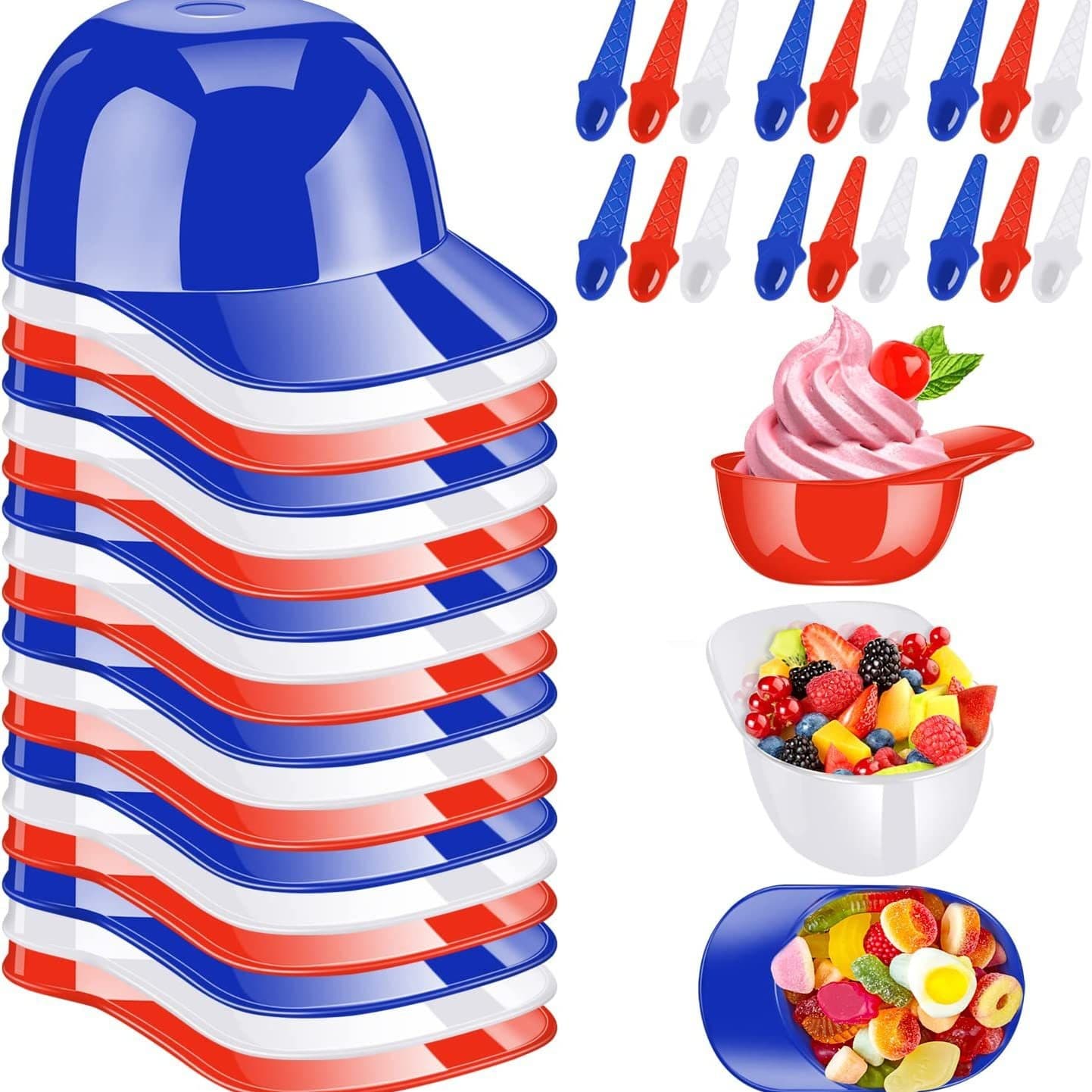 New Baseball Cap Ice Cream Bowl Ice Cream Bowl Creative Children's Tableware Candy Bowl Ice Cream Bowl Major League Baseball Style