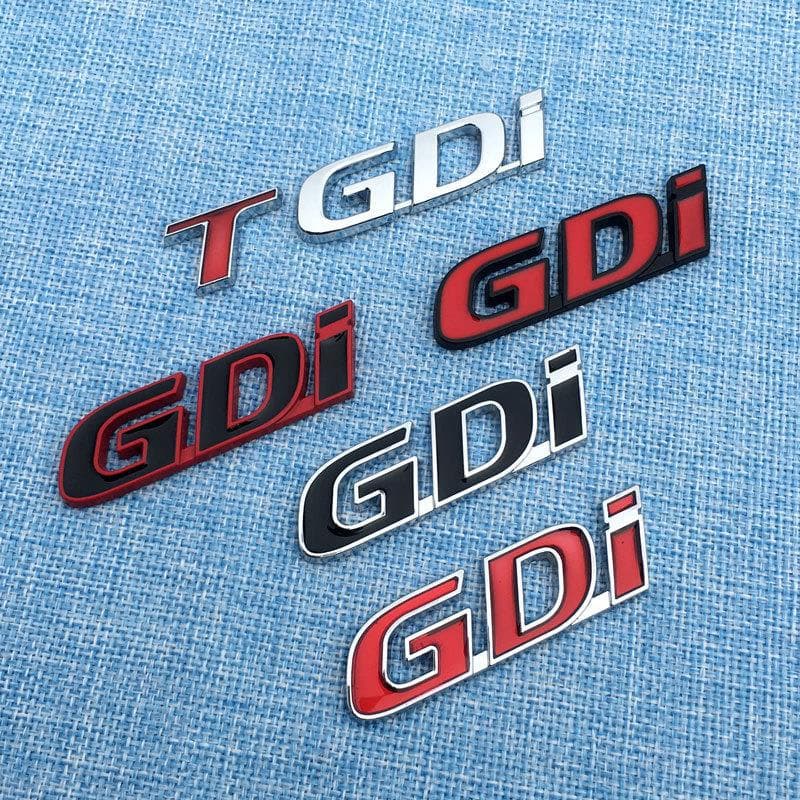 Custom T GDI Car Body Decal Sticker, GDI T 3D Metal Sticker, Trunk Sticker, Letter Badge, Turbo