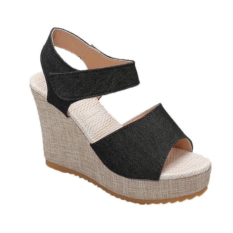 Cross-border Wedge Heel Sandals for Women Summer New Style European and American Wedge Open-Toe Sandals Casual Platform Thick Sole Sandals
