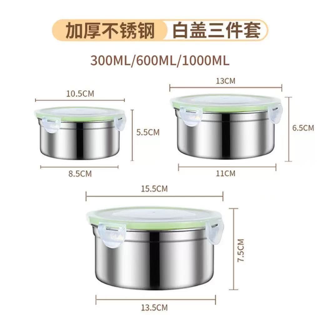 Thickened Food-Grade Stainless Steel Lunch Box with Lid, Airtight Sealed, Microwave-Safe, for Students and Office Workers