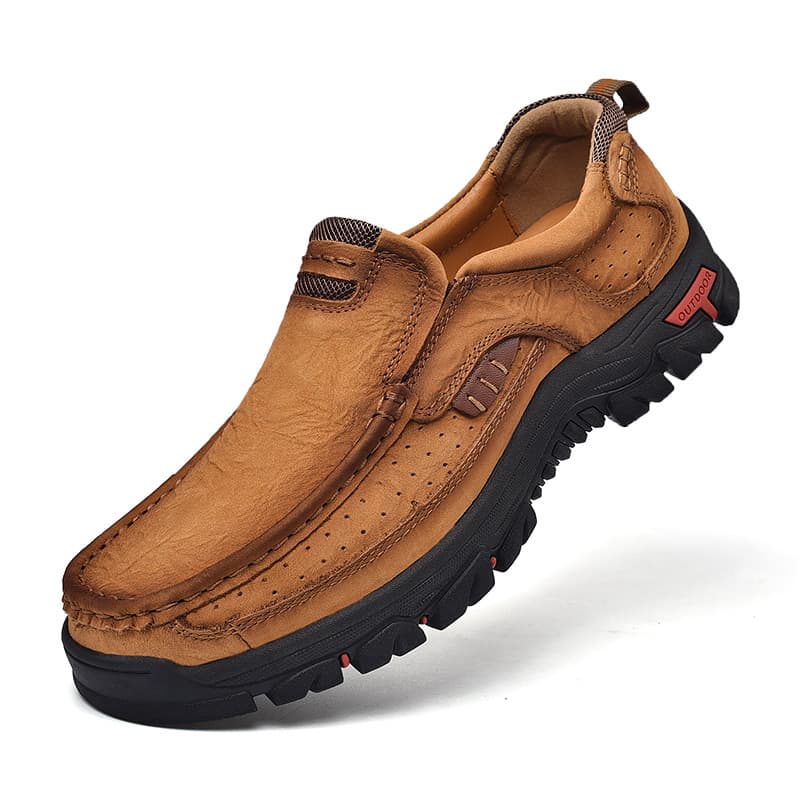 Amazon Cross-border Men's Leather Shoes Casual Loafers Men's Leisure Hiking Shoes High Quality Comfortable Durable