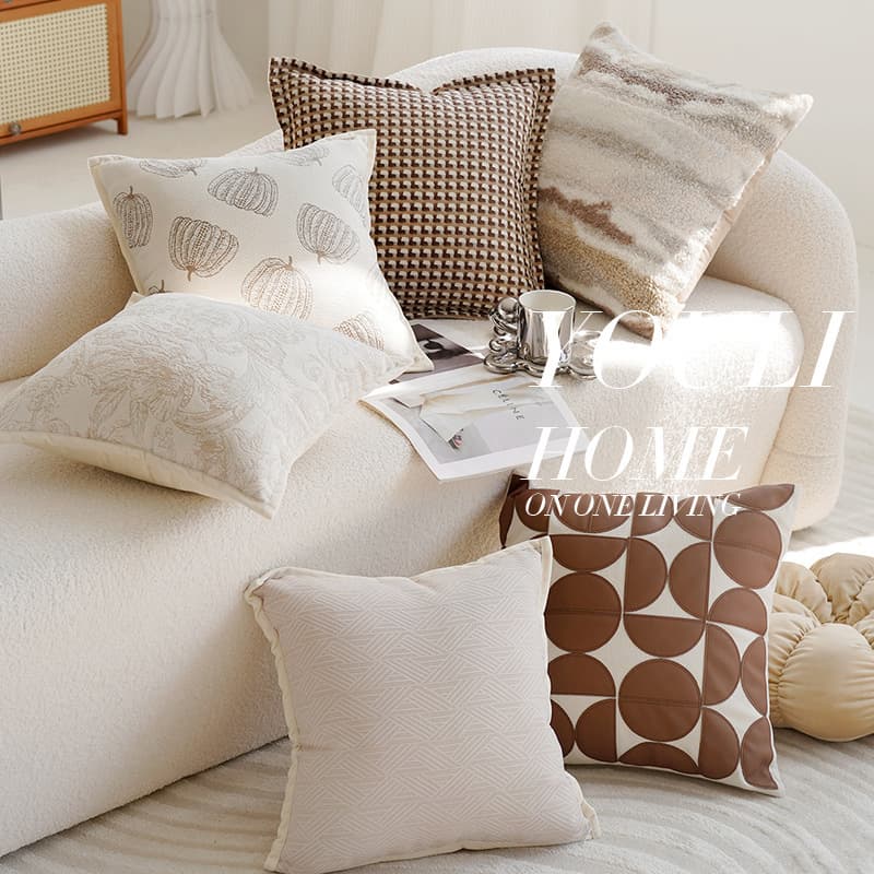 Brown Vintage Cream Style Throw Pillow Luxury Premium Home Living Room Sofa Back Cushion Lumbar Pillow Bed Headrest