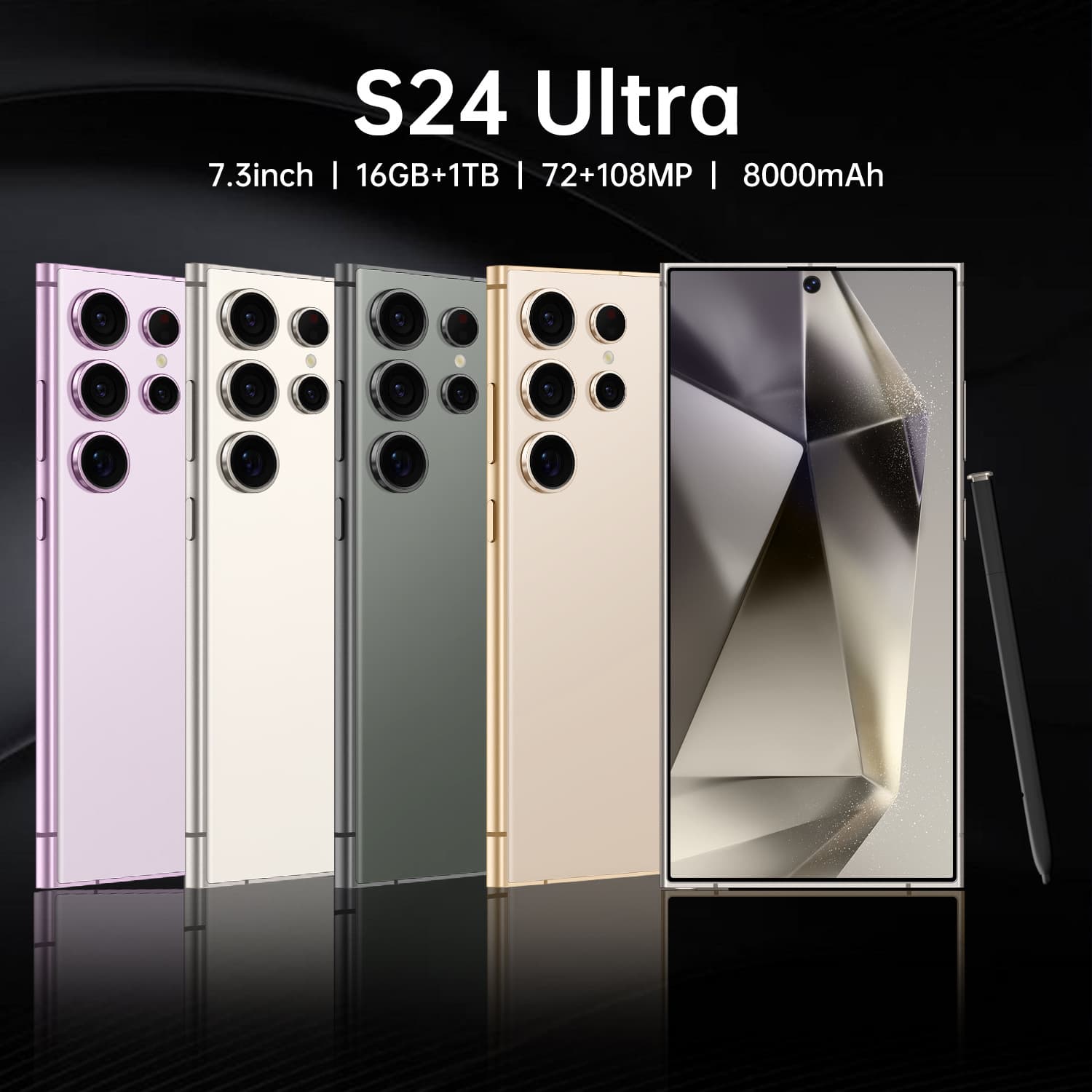 2025 new S24 Ultra perforated screen 7.3-inch cross-border 16GB+1TB supports fast charging Android smartphone