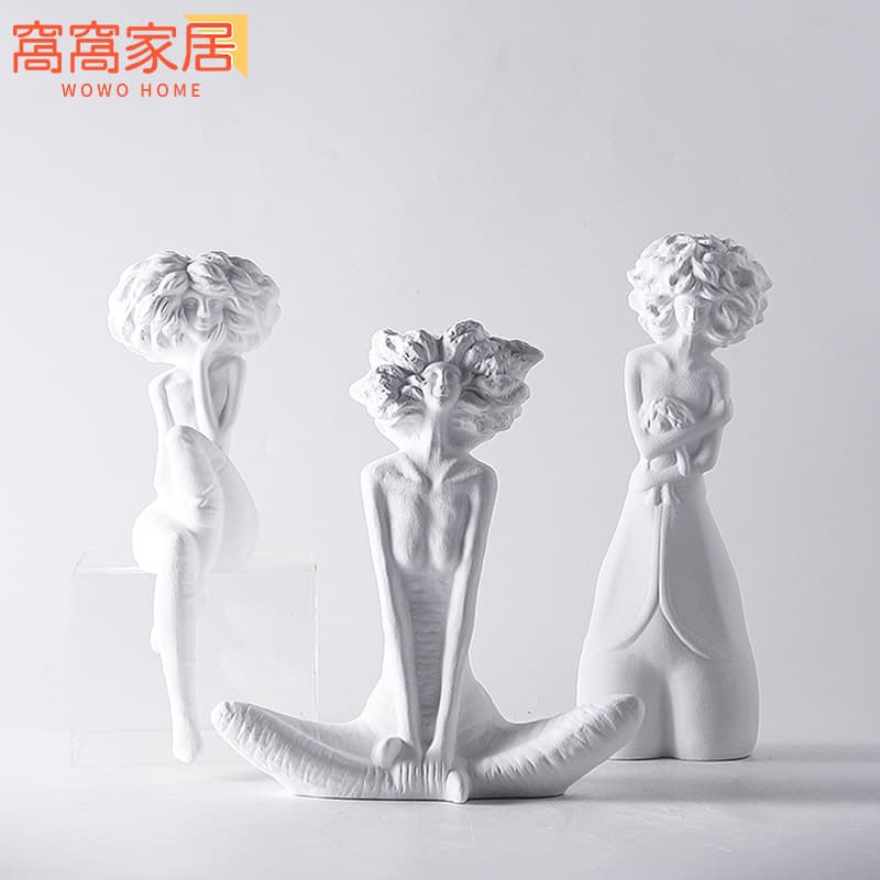 Creative Cast Iron Figure Sculpture for Showroom, Living Room, Entryway, Villa Home Decoration