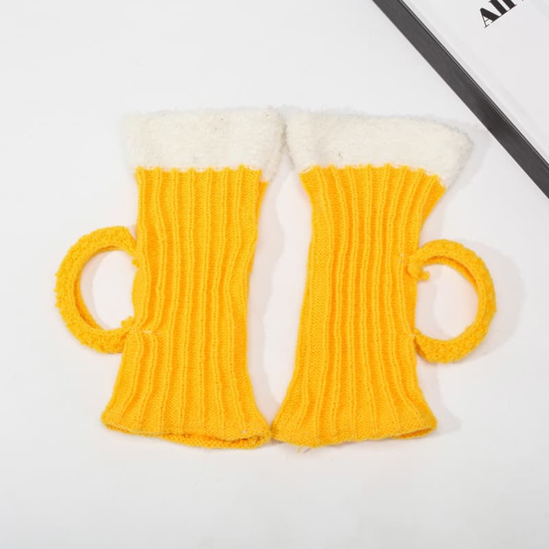 Amazon AliExpress 2025 New European and American 3D Beer Mug Color Block Warm Ankle Socks, Mid-Calf Unisex Foreign Trade