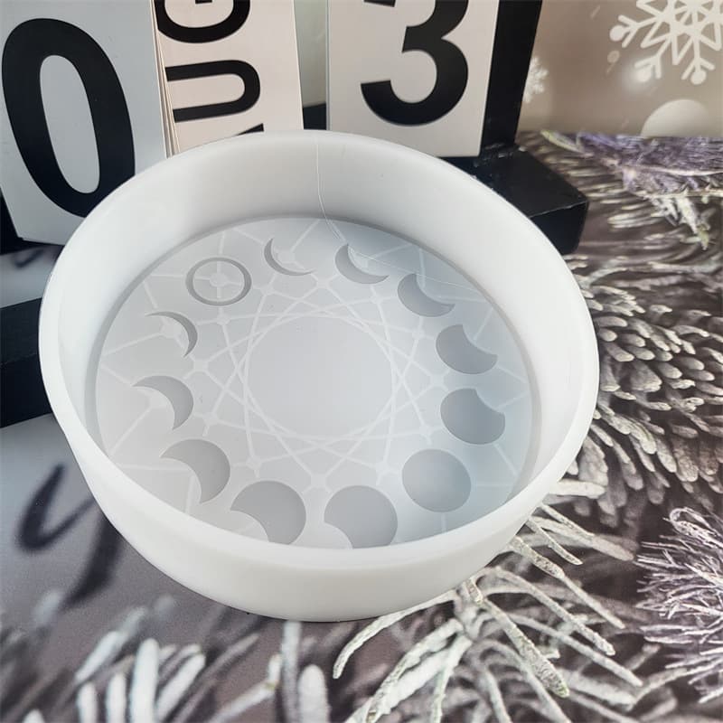 Moon Phase Car Aroma Diffuser Epoxy Resin Mold DIY Gypsum Aroma Candle Scented Stone Car Aroma Silicone
