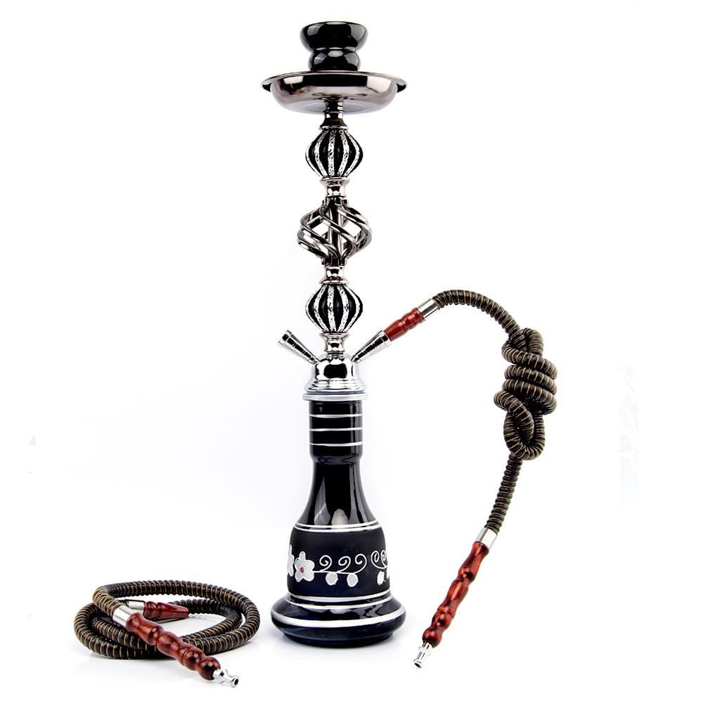 Factory direct sales Arabian hookah double-tube medium twist ball hookah glass smoking set pot holiday gift pot