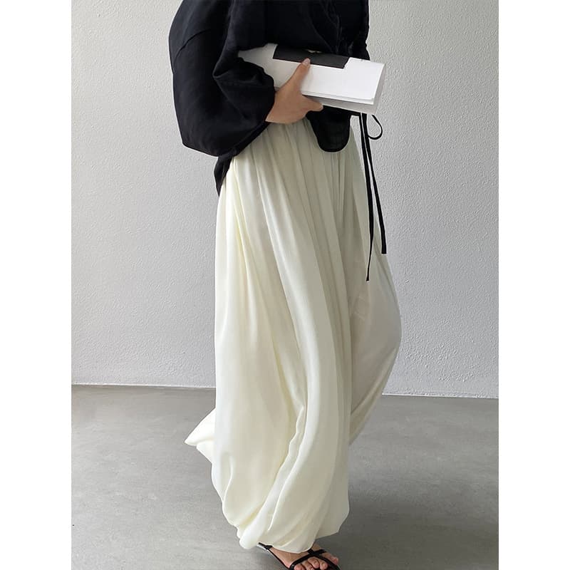 Jiangzuo 4.6m Fabric High-Waist Lantern Pants Women 26 Summer Loose Draped Pleated Wide-Leg Pants 6558