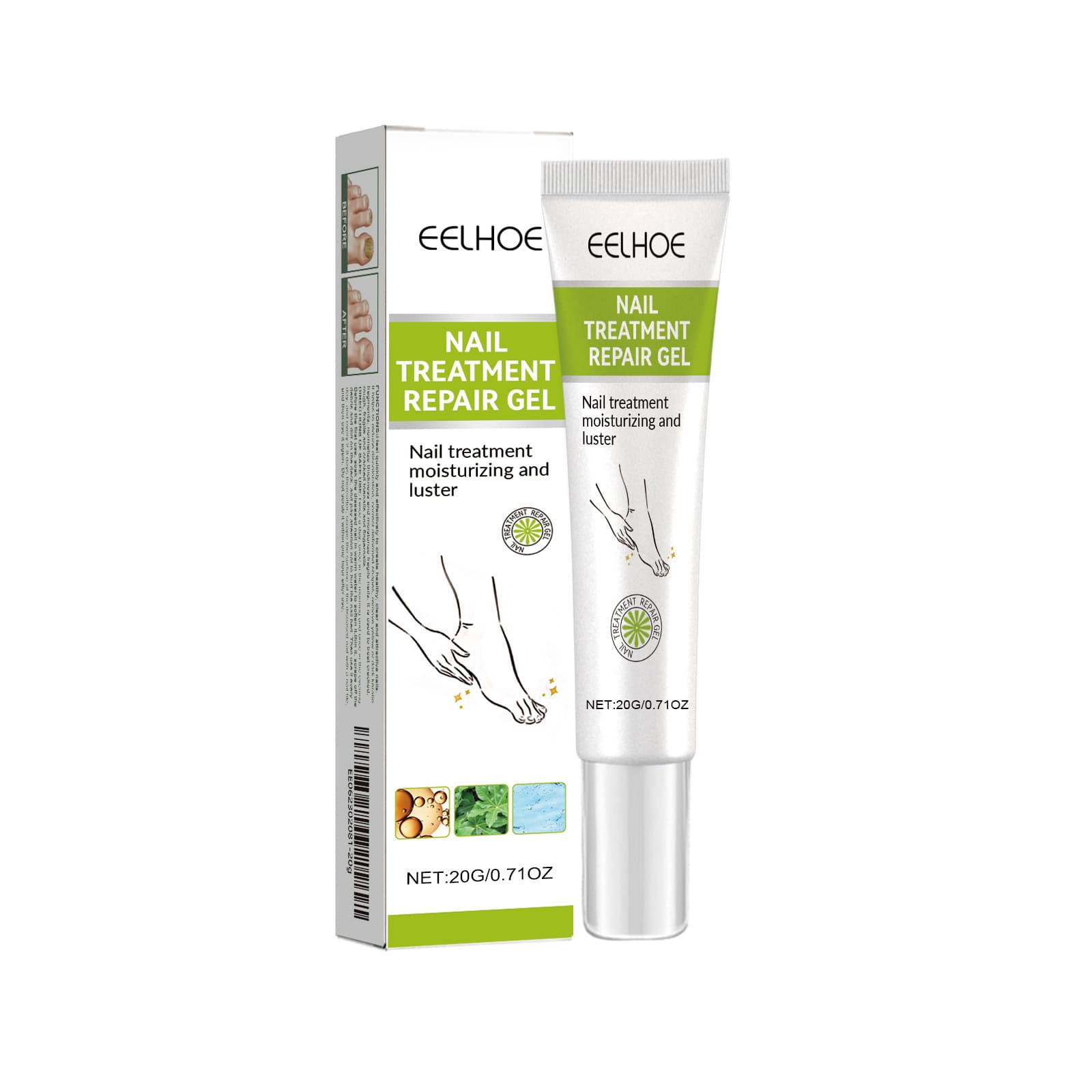 EELHOE Nail Care Gel - Soft Nail Brightening and Nourishing Gentle Refreshing Gel for Hands and Feet
