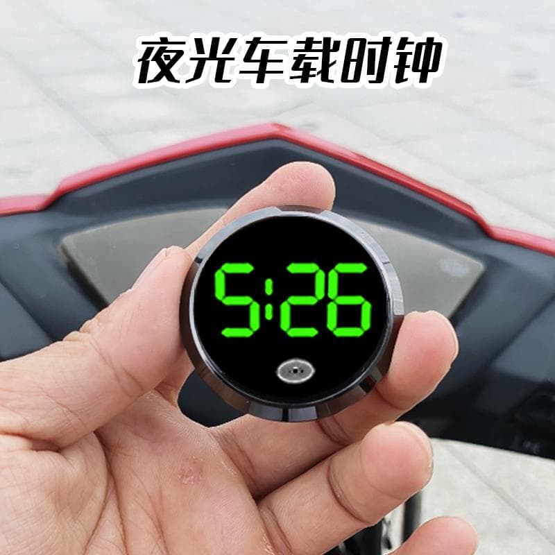 Universal waterproof luminous motorcycle clock for electric vehicles, wireless stick-on car electronic clock