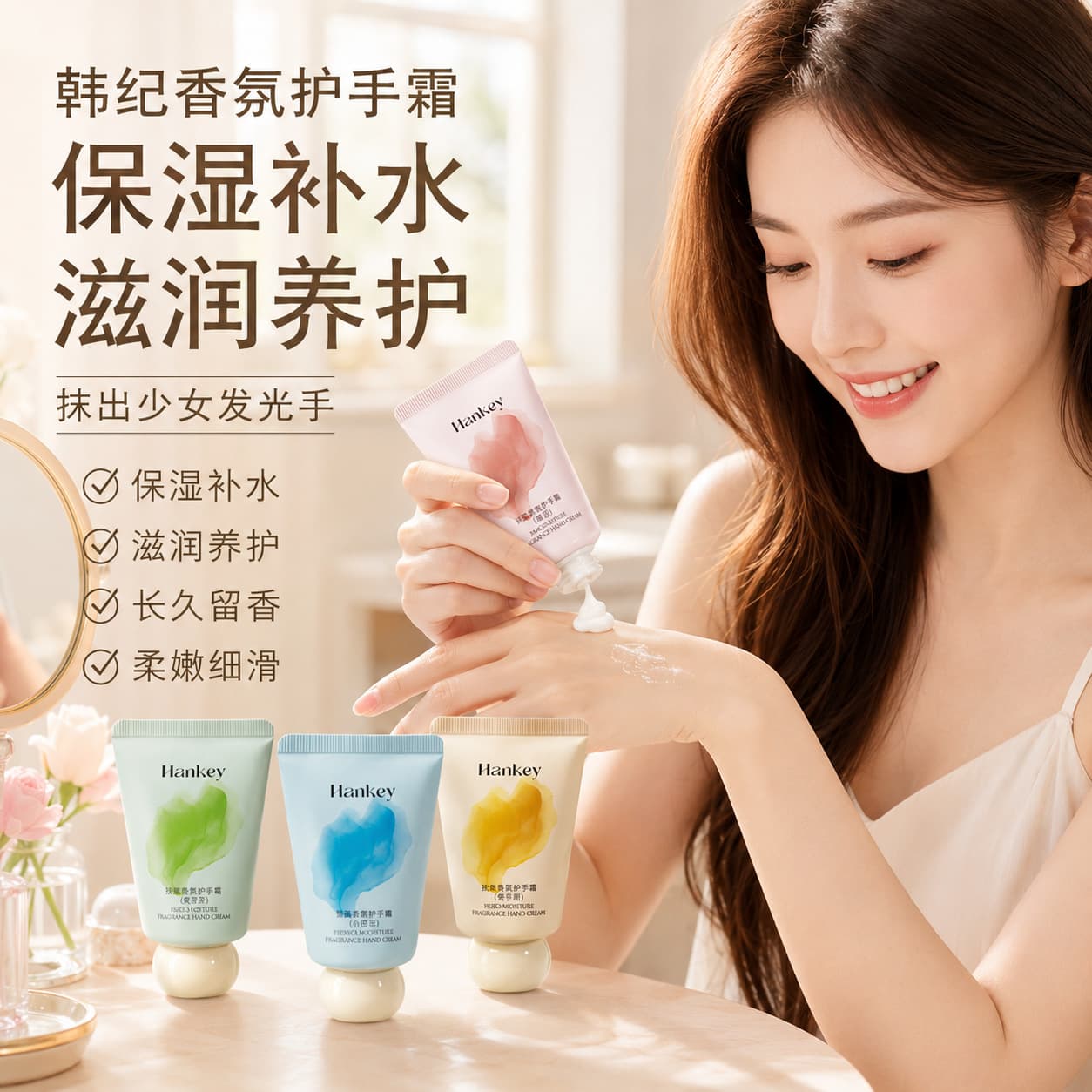 Douyin hot product Hanji Xiaopangdun hand cream 40g fragrance moisturizing anti-drying non-sticky hand cream hand mask cream