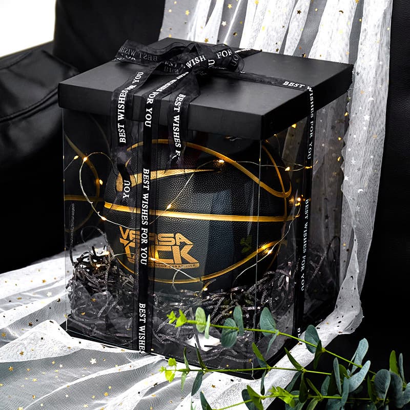 ins style basketball gift box transparent large square birthday gift box boys shoe box