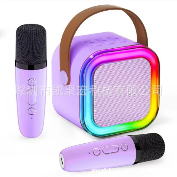 Foreign Patent Licensed K12 Amazon Bluetooth Karaoke Speaker Small Audio Microphone Mic Singing Subwoofer