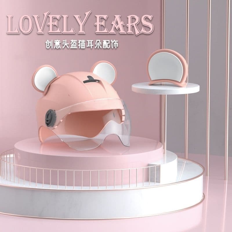 Internet celebrity electric vehicle helmet decoration accessories bear ears universal versatile cute new personality creative soft cute