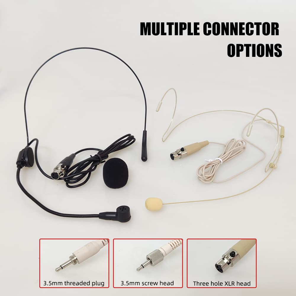 Black Skin Tone Headworn Microphone Invisible Ear Hook Electret Condenser Guide Microphone Lavalier Mic for Amplifier