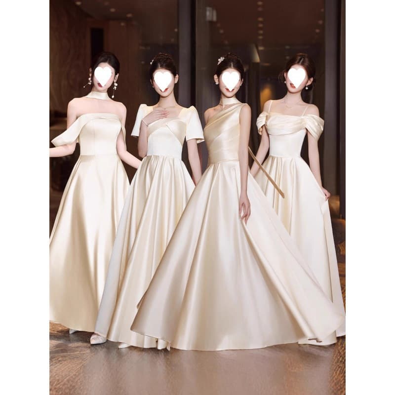 Champagne Bridesmaid Dress 2025 New Style Stunning High-End Unique Sisterhood Gown Performance Hostess Fashion