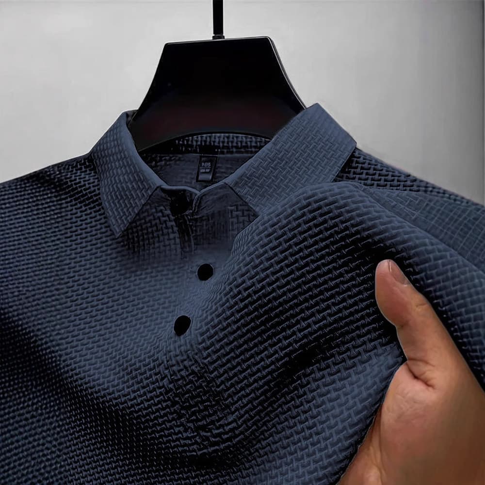 New summer t-shirt Paul short-sleeved high-end mesh ice silk short-sleeved t-shirt men's shirt collar summer solid color