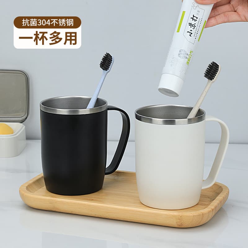 304 Stainless Steel Mouthwash Cup, Toothbrushing Cup for Home Use, High-End High Aesthetics Student Couple Dental Tool Toothbrush Rinsing Cup