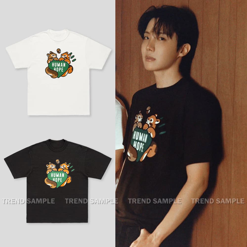 BTS J-Hope HUMAN HOPE Same Style Short Sleeve T-Shirt Unisex Loose Round Neck Top